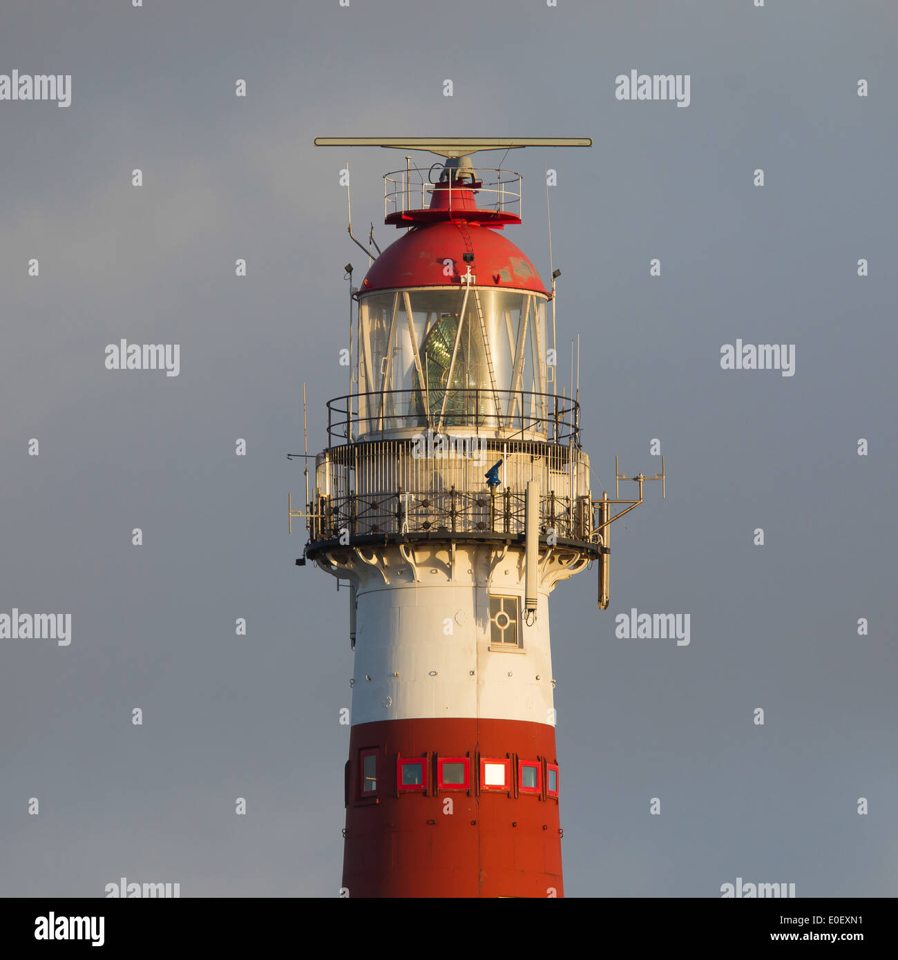 Red and white lighthouse on the dutch isle of Ameland, Holland Stock ...
