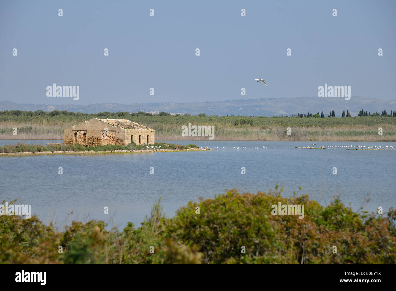 Bird Watching Point, Vendicari Nature Reserve, Province of Syracuse, Sicily, Italy Stock Photo