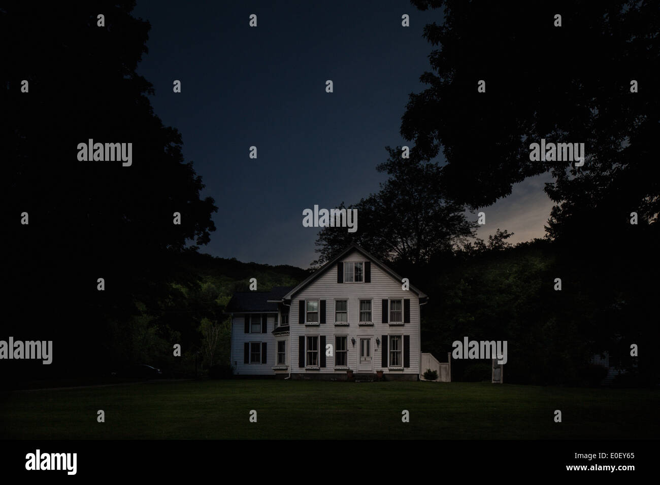 House at dusk Stock Photo