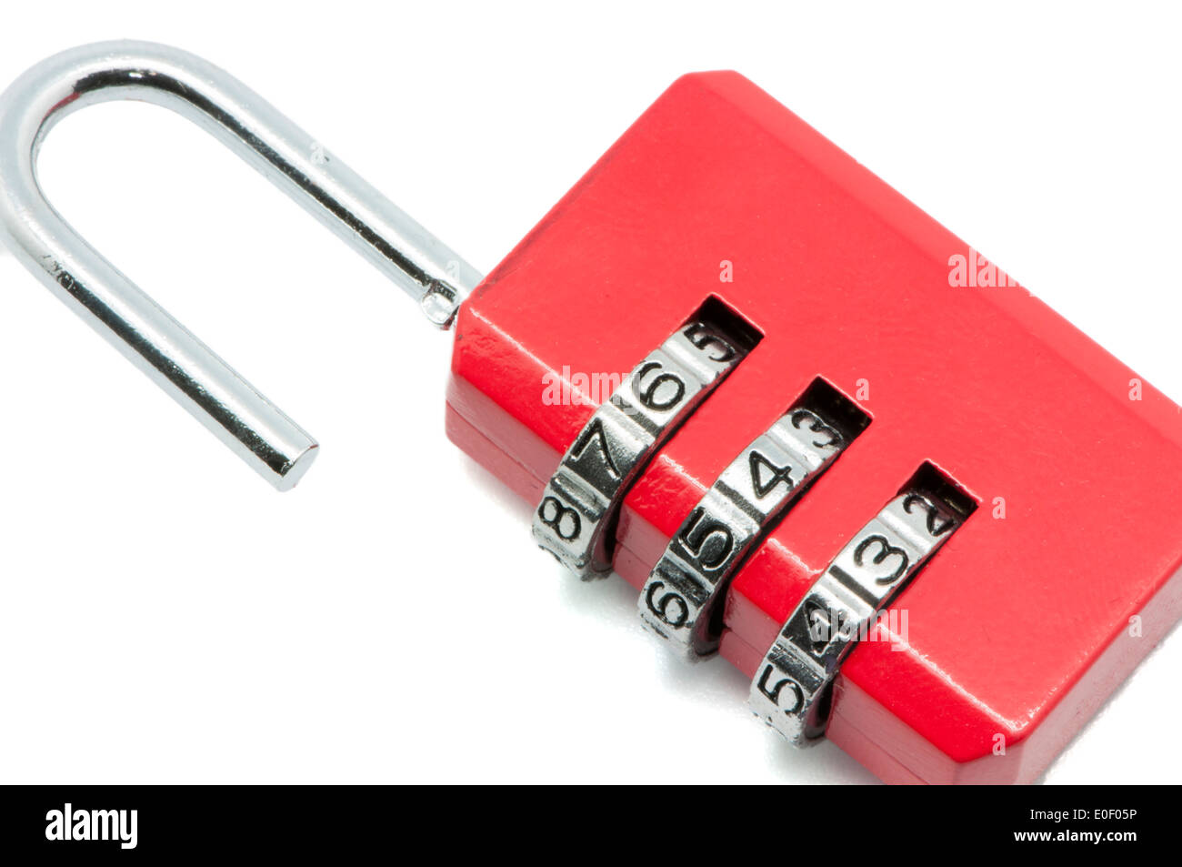 padlock with numbering on a white background Stock Photo