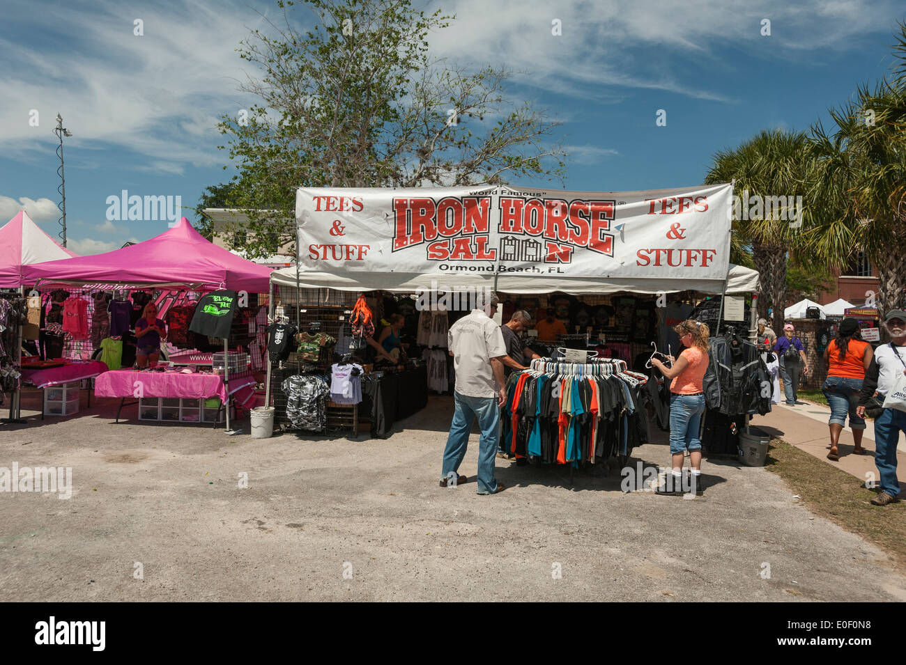 A vendor at the Leesburg, Florida USA Bikefest 2014, Worlds largest 3
