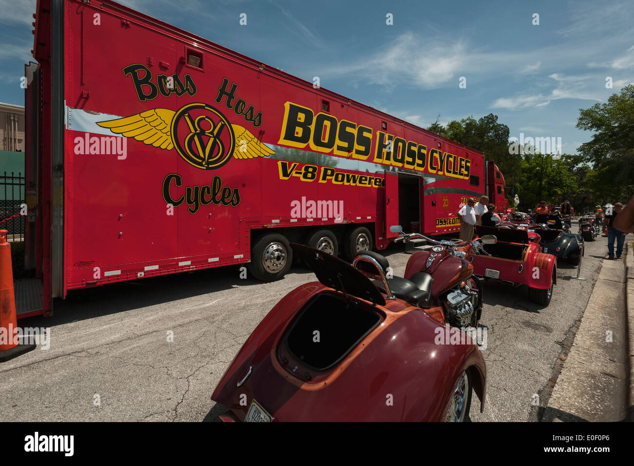 Boss Hoss cycles with V8 power being shown at the Leesburg, Florida USA