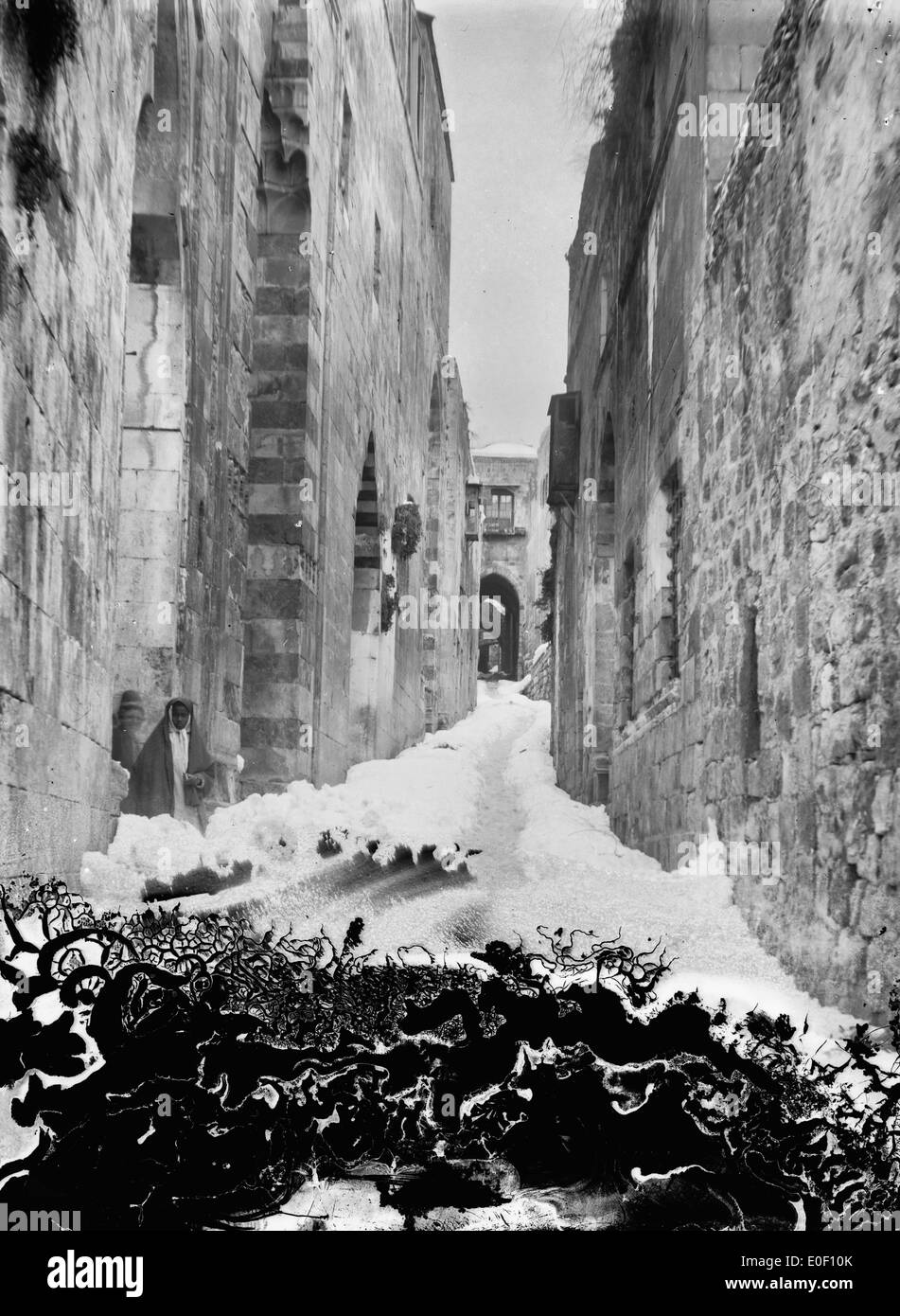 Jerusalem in snow. 1921 Stock Photo