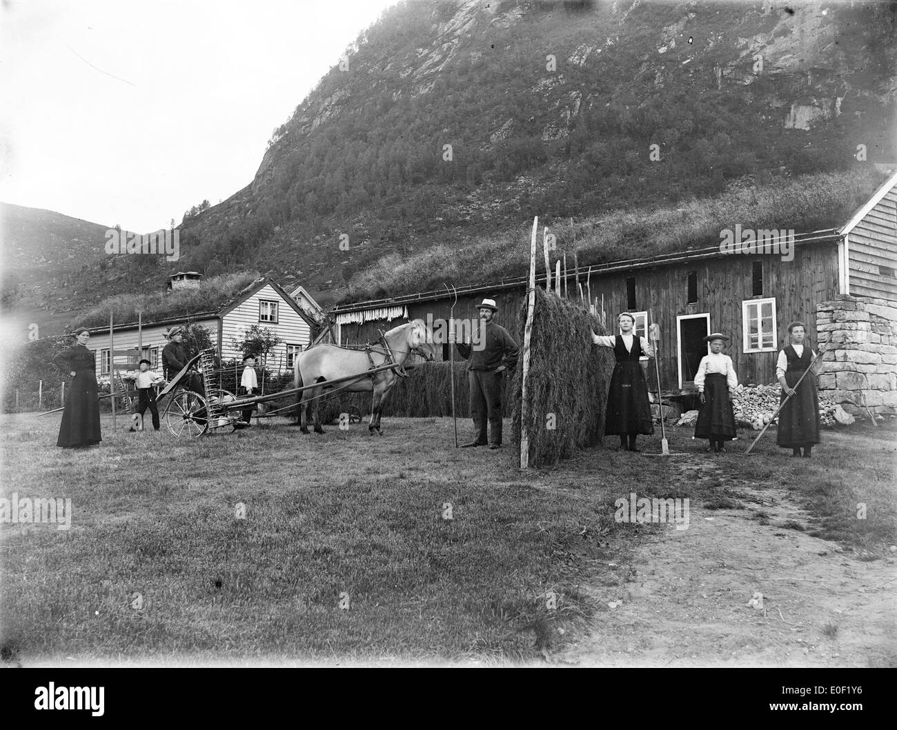 Farm, western Norway ca. 1890-1910. Stock Photo