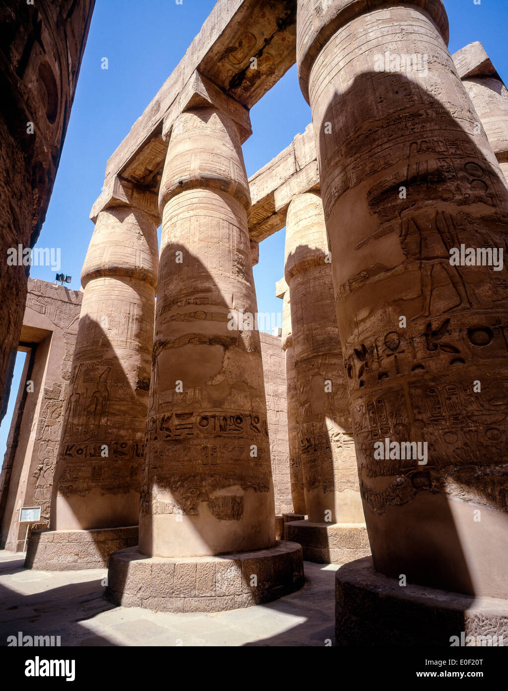 The Great Hypostyle Hall precinct of Amun Karnak temple near Luxor Egypt Stock Photo