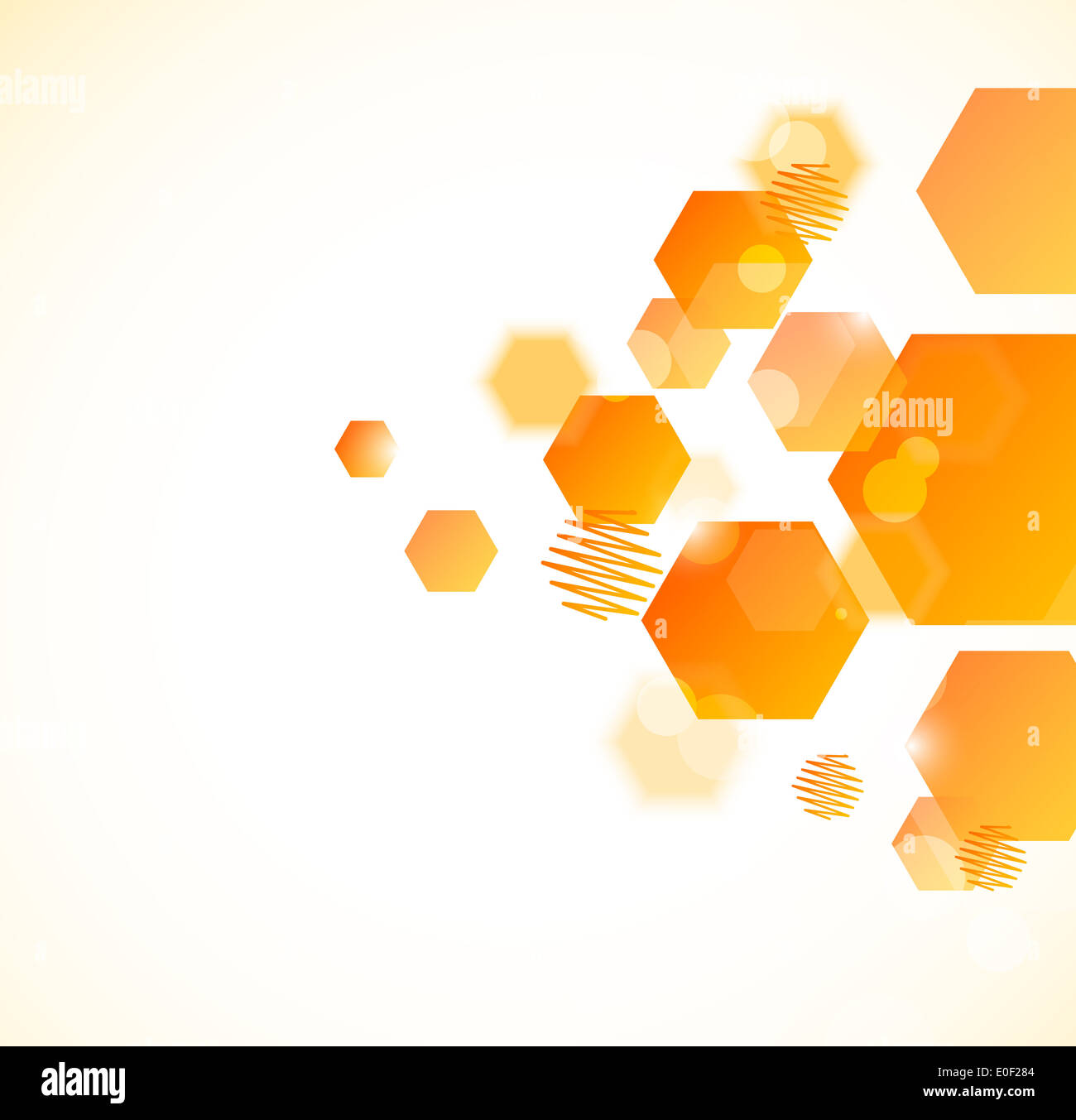 Abstract background with orange hexagons Stock Photo - Alamy