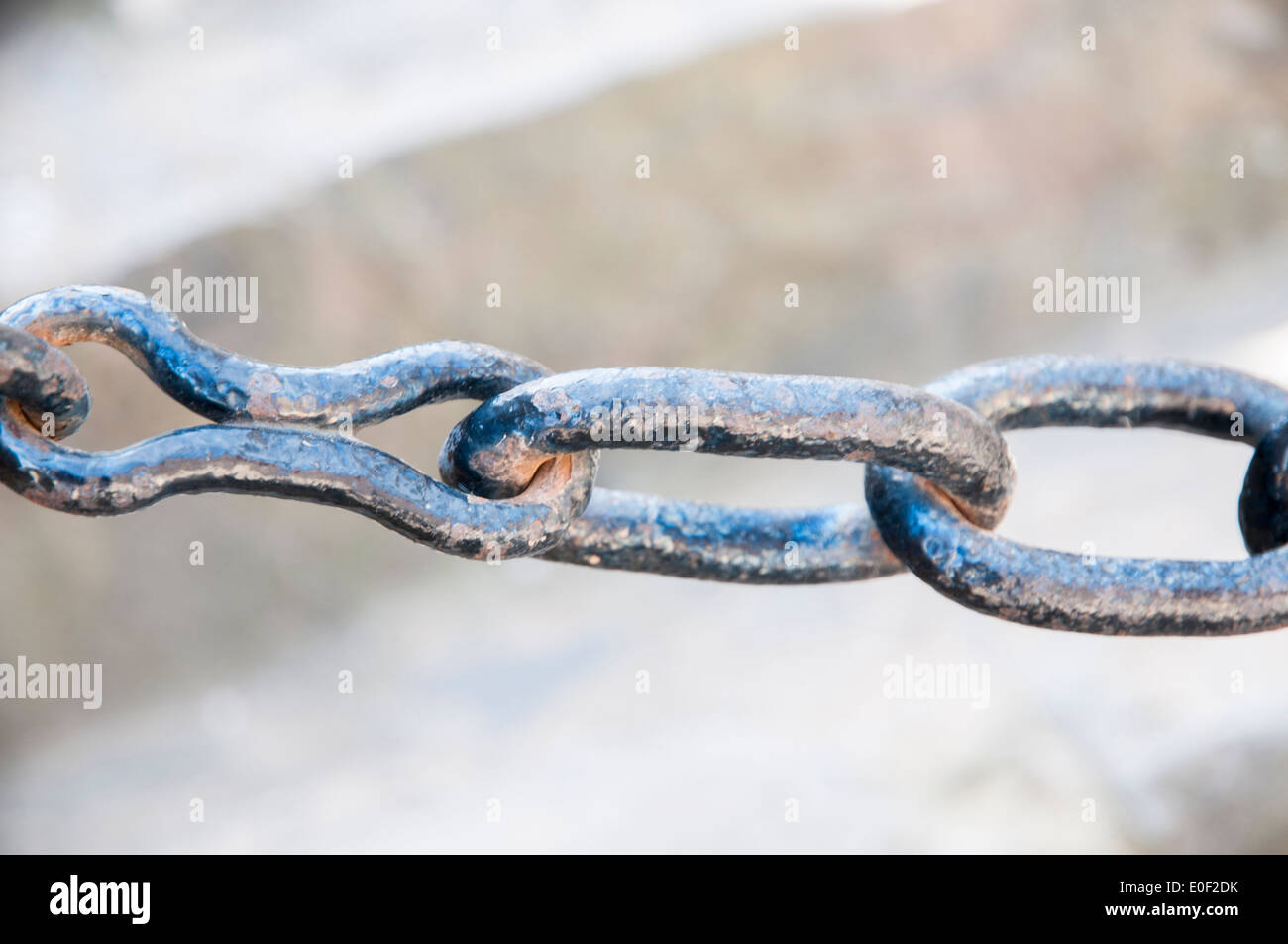 iron chain to prohibit the passage of people Stock Photo