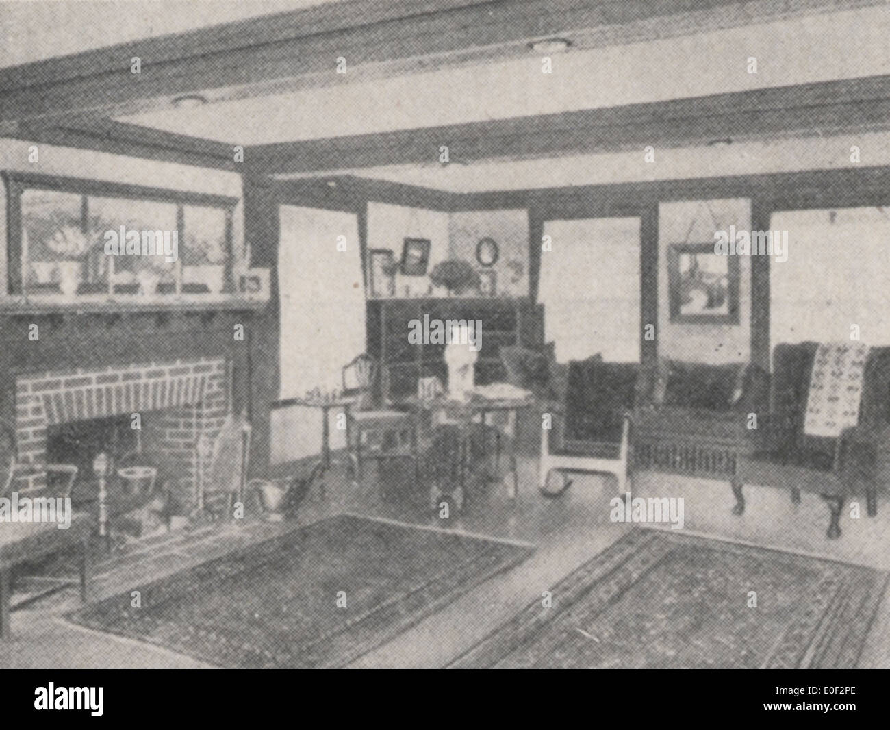 Typical Living Room in 1918 Stock Photo