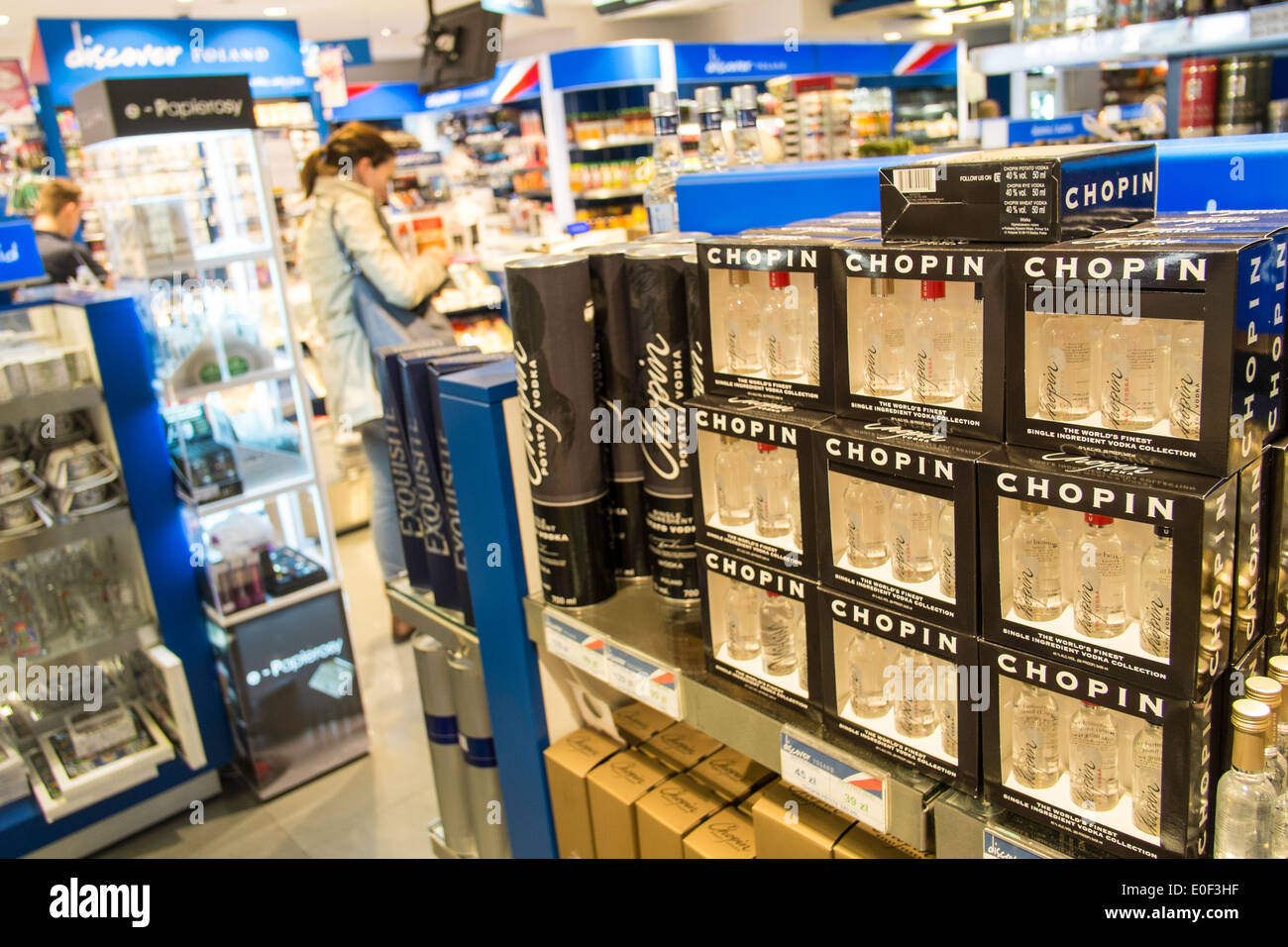 warsaw airport duty free tobacco Poland duty free shop in hi-res stock photography and images