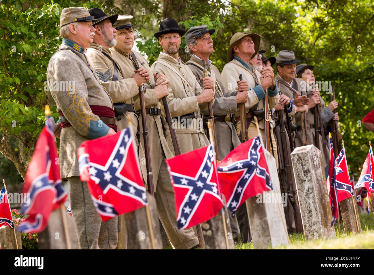 Civil War Re Enactors During Confederate Memorial Day Events At Magnolia Cemetery April 10 2014 In
