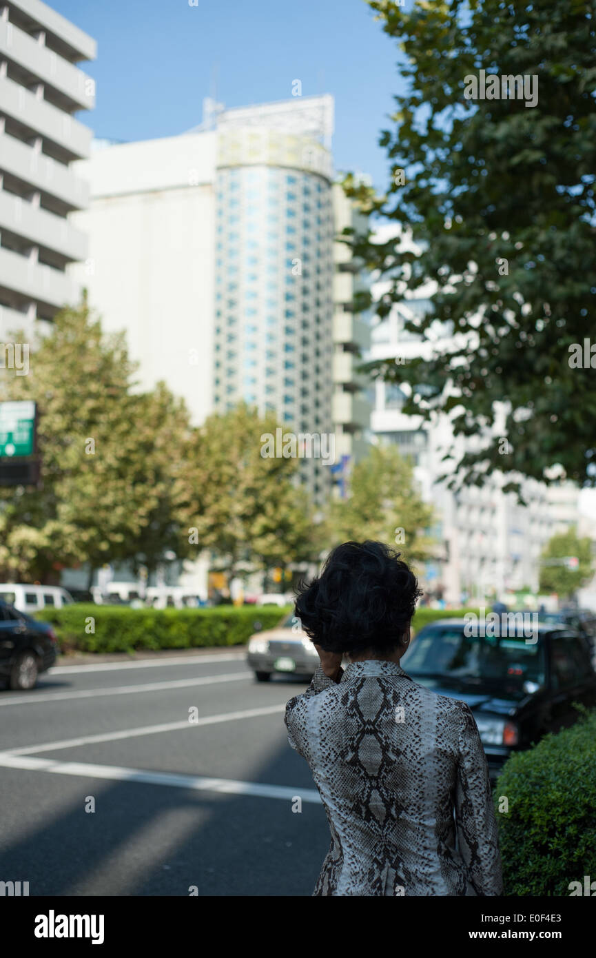 Woman in Aoyama, Tokyo, Japan Stock Photo