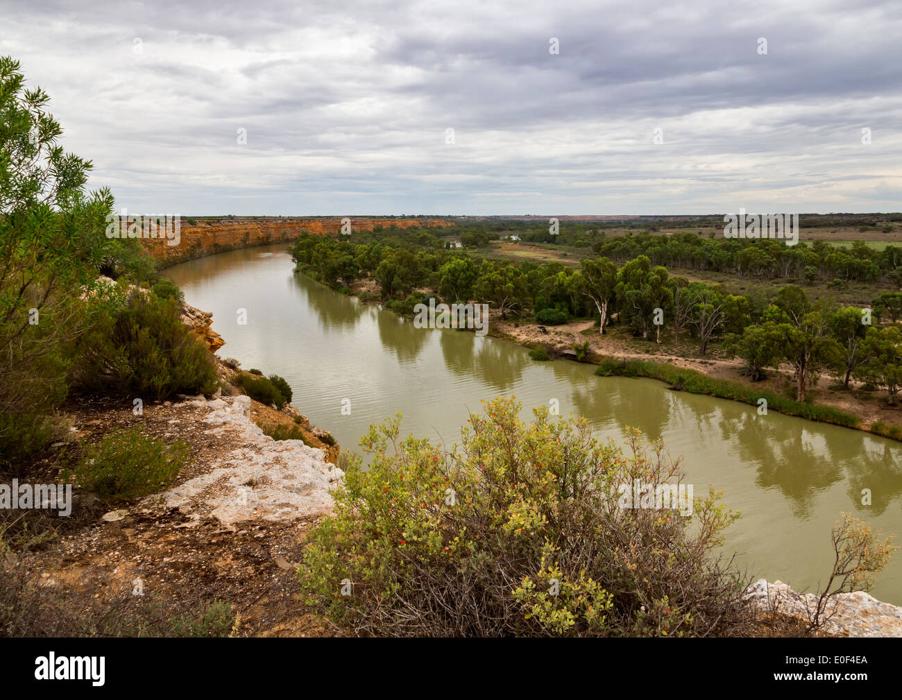 Limestone cliffs at Big Bend on the Murray River near Swan Reach, South