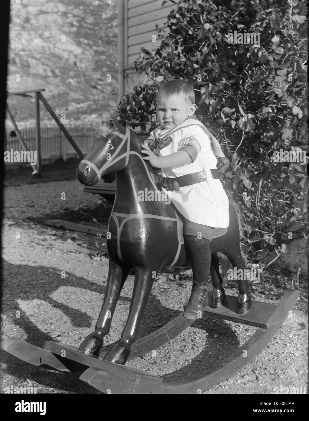 Vintage rocking horse Black and White Stock Photos & Images Alamy