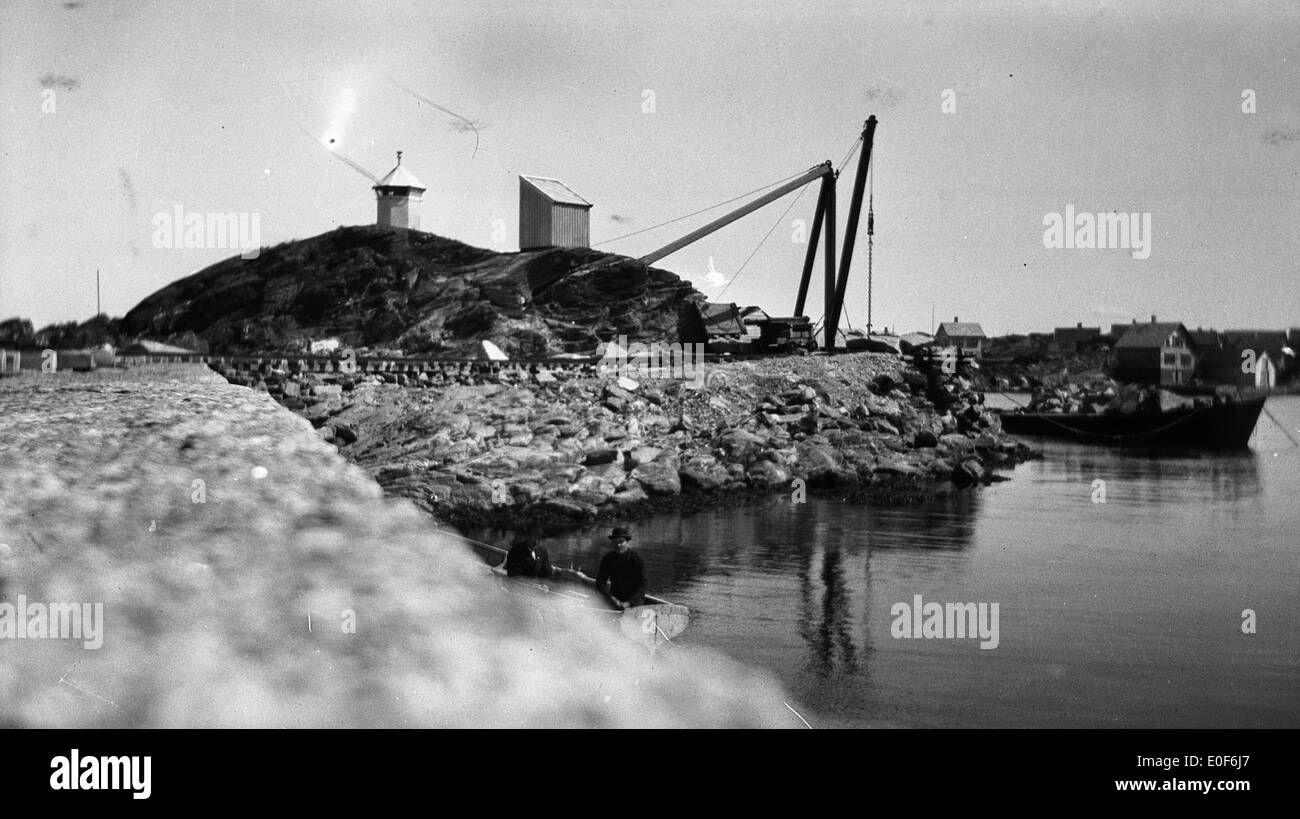 Åkrahamn mole, 1917. Stock Photo