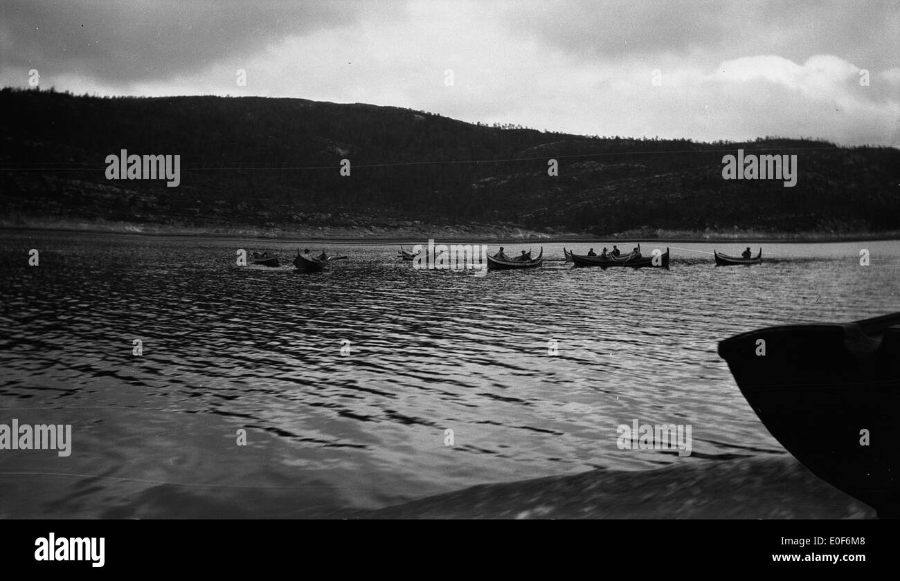Fishing on the Innerfolda, 1922. Stock Photo