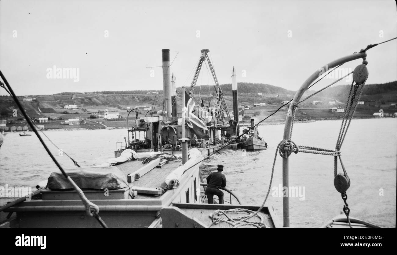 Construction work at the Småland quay, 1923. Stock Photo
