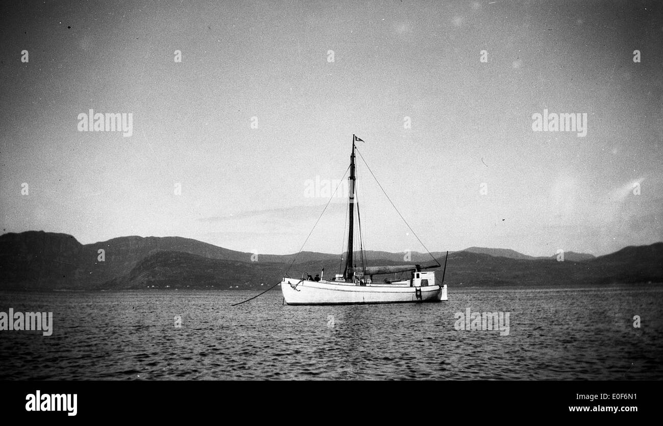 The boat 'Måken' at Åramsundet, 1923. Stock Photo