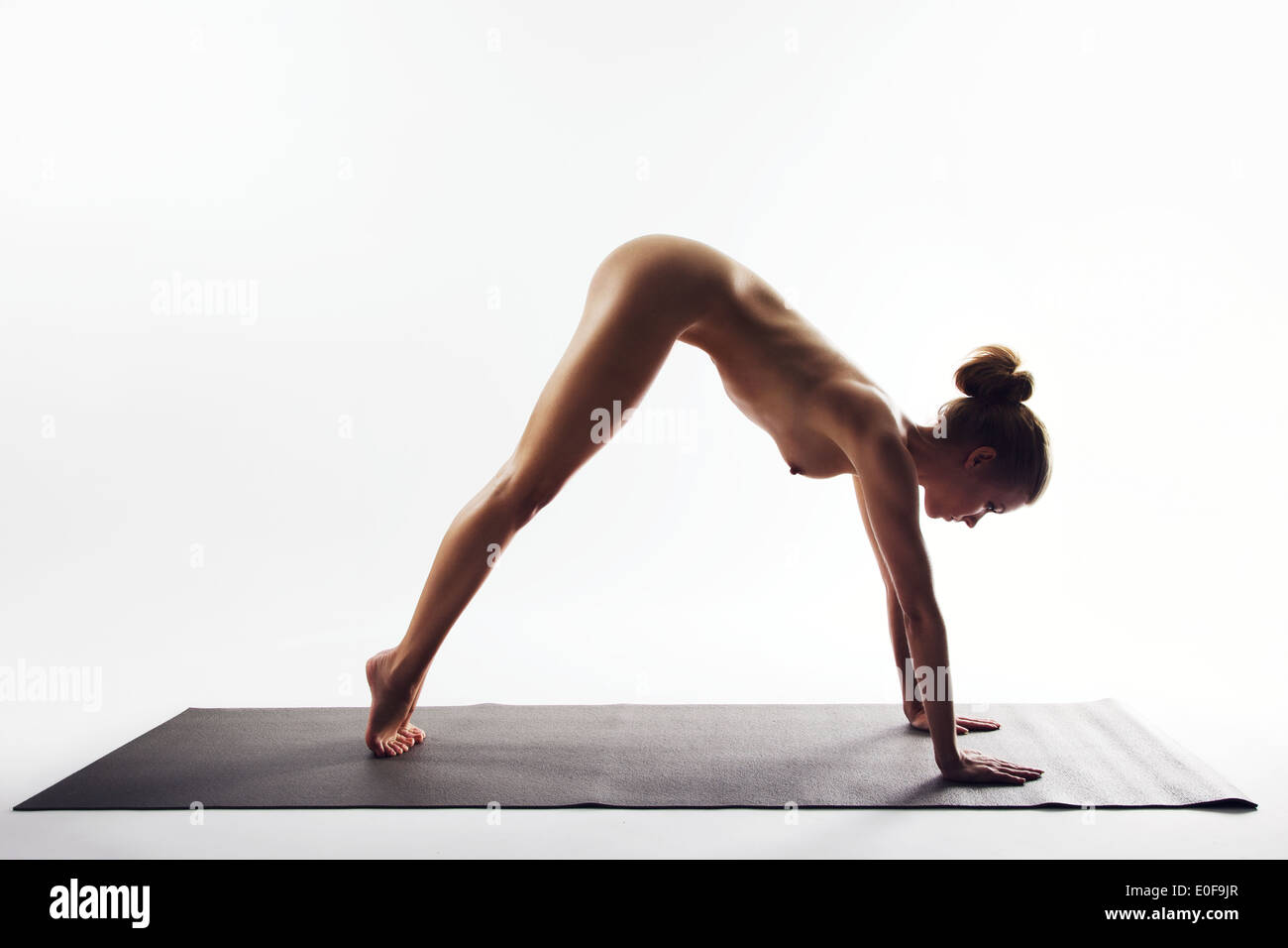 Nude women exercising