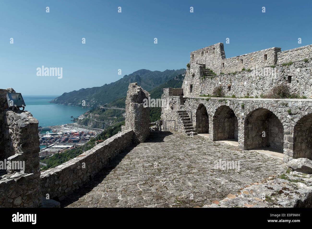 Salerno - Castello Lomgobardo Principe Arechi - Arechi's Castle Stock Photo