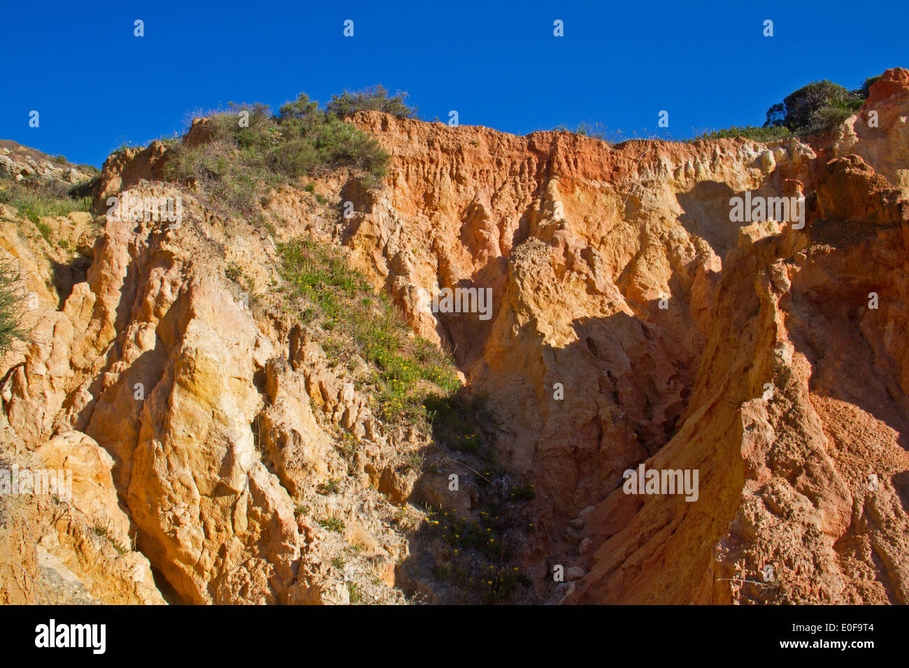 Soil erosion in the Algarve, Portugal Stock Photo