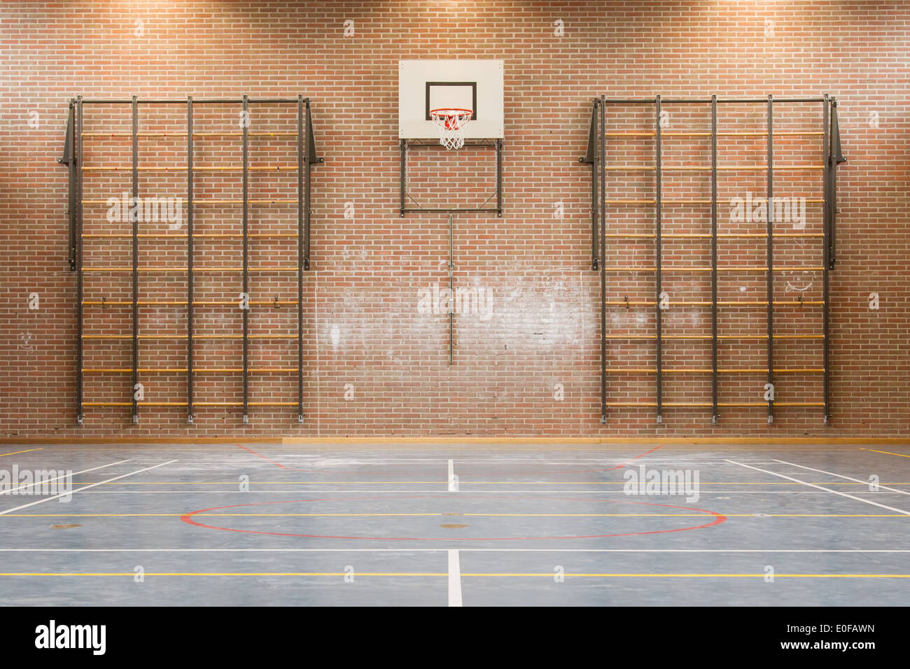 Interior of a gym at school  Holland Stock Photo