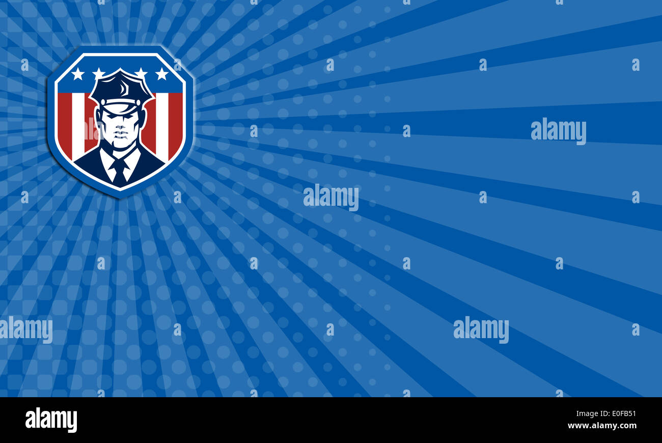 Business Card illustration of a police officer policeman security guard ...