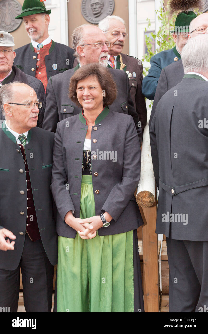 Miesbach, Bavaria, Germany - MAY 04.2014 Protect Minister Ilse Aigner in the gallery year day when the mountain Stock Photo