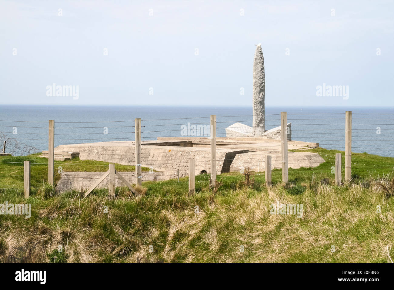 Pointe du Hoc, Normandy, France. Monument on Pointe du Hoc overlooking