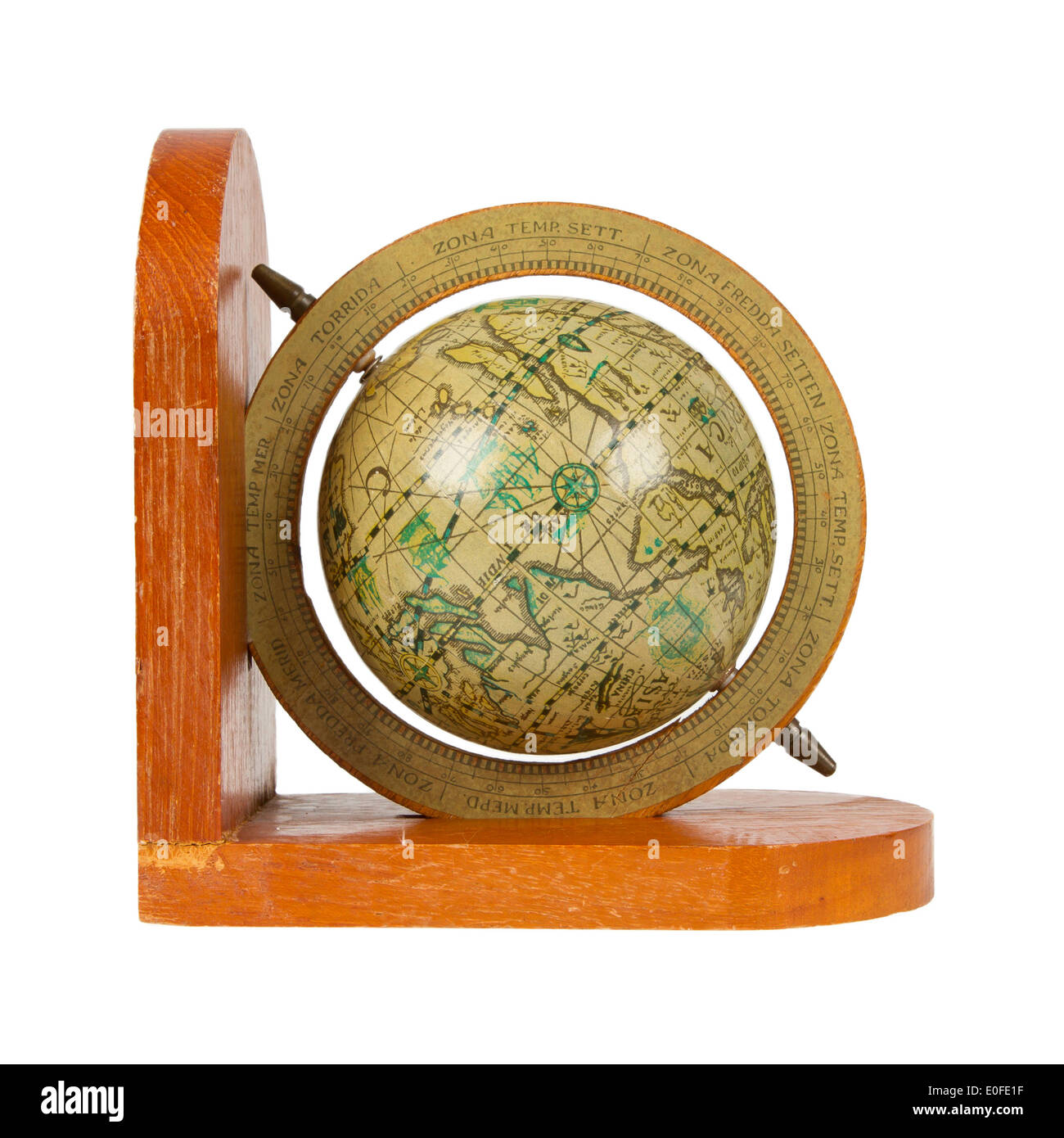 Small decorative antique globe, isolated on white Stock Photo