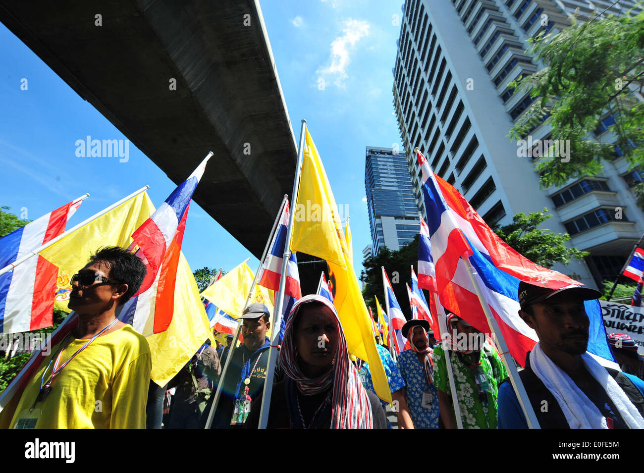 Bangkok, Thailand. 12th May, 2014. Anti-government protesters attend a protest in Bangkok, Thailand, May 12, 2014. Thai anti-government protesters began to move their rally site from Lumpini Park to the area near Government House on Monday. Credit:  Rachen Sageamsak/Xinhua/Alamy Live News Stock Photo