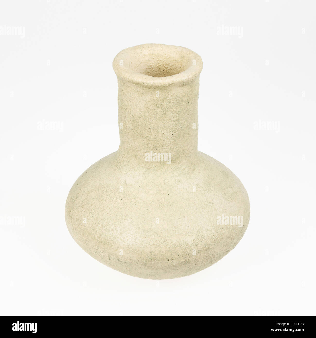 Old vase from clay, the handwork, isolated on a white background Stock Photo