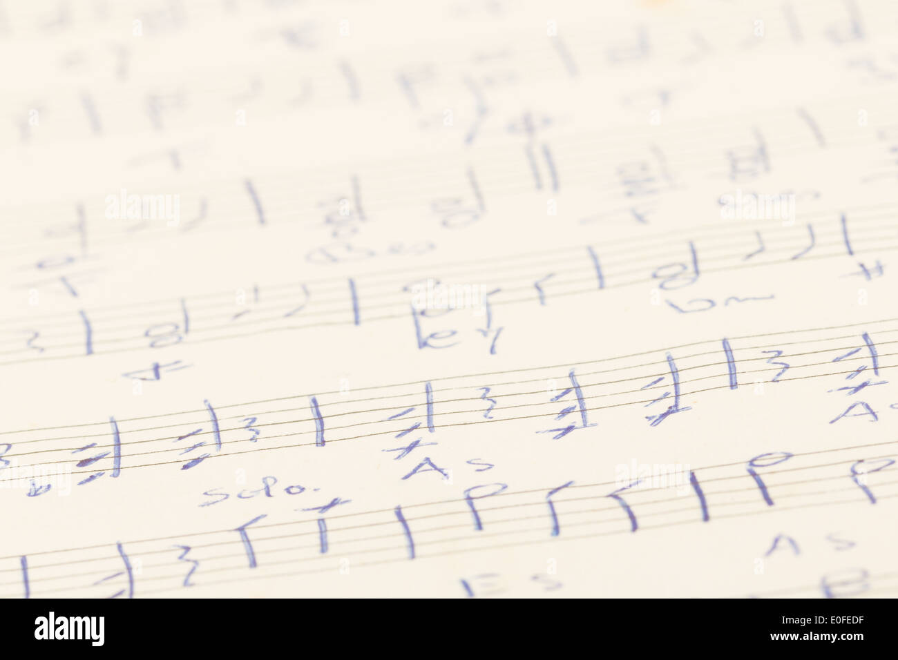 Very old handwritten sheet music hi-res stock photography and