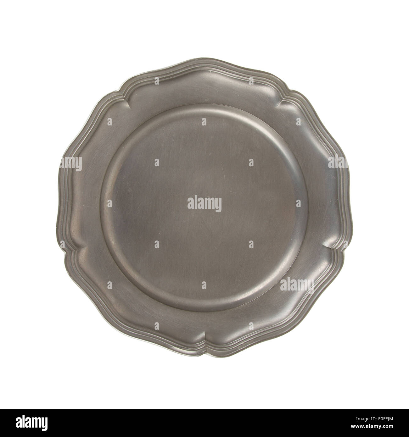 Very old tin plate, isolated on white Stock Photo Alamy