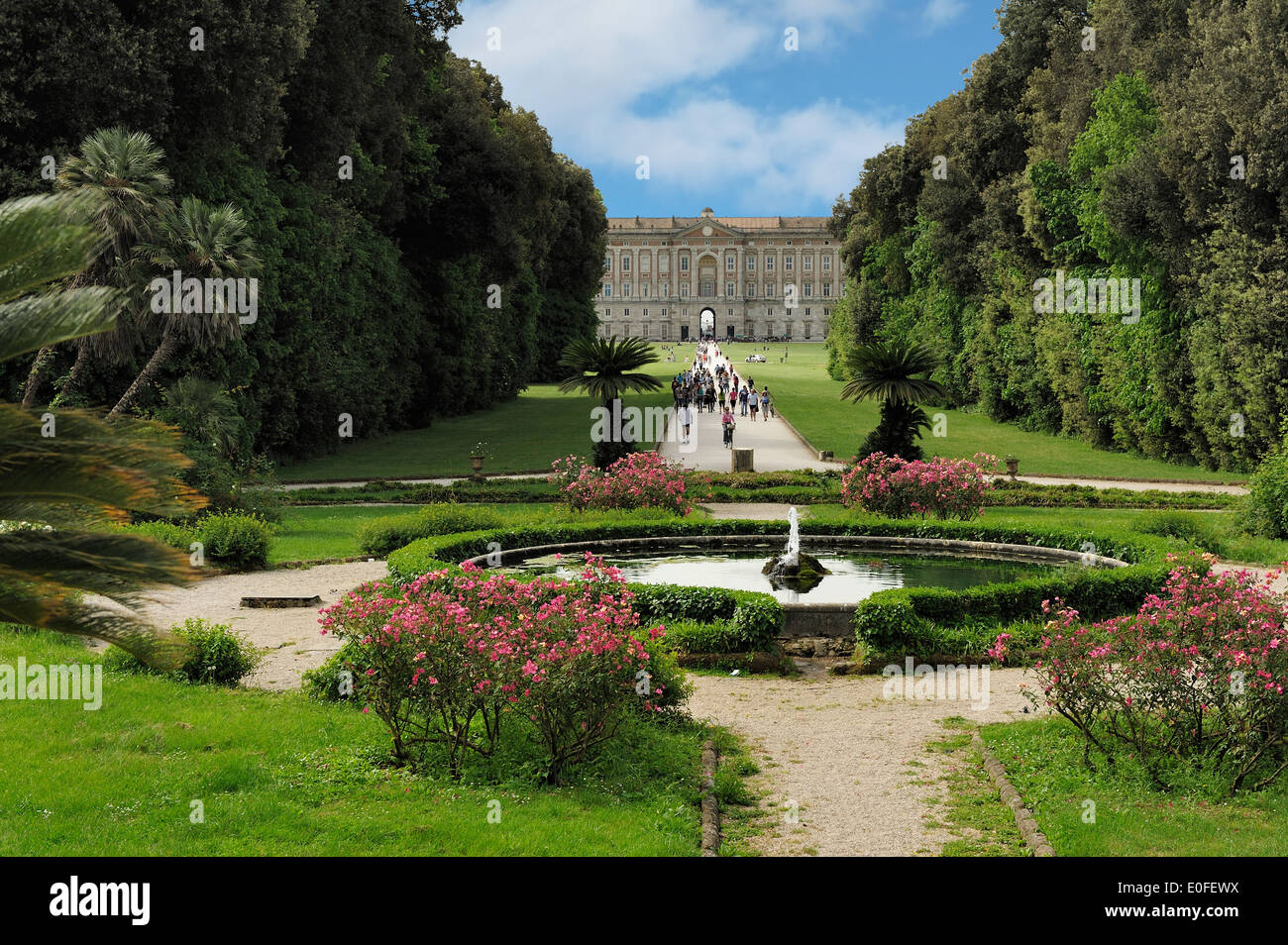 garden of the royal residence of Caserta, Italy Stock Photo