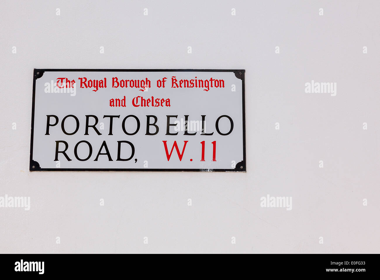 Portobello Road London street sign Stock Photo