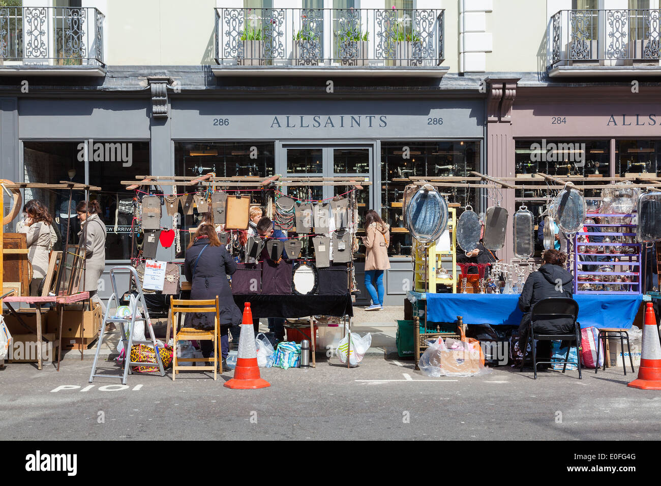 Market stalls of the Portobello Road market London Stock Photo Alamy