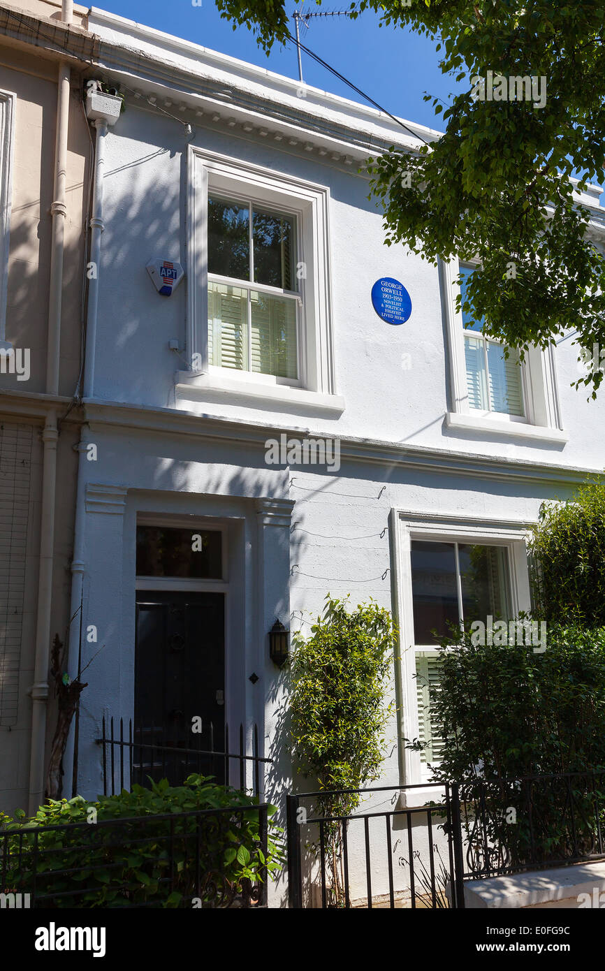 George Orwell house with blue plaque Portobello Road London Stock Photo