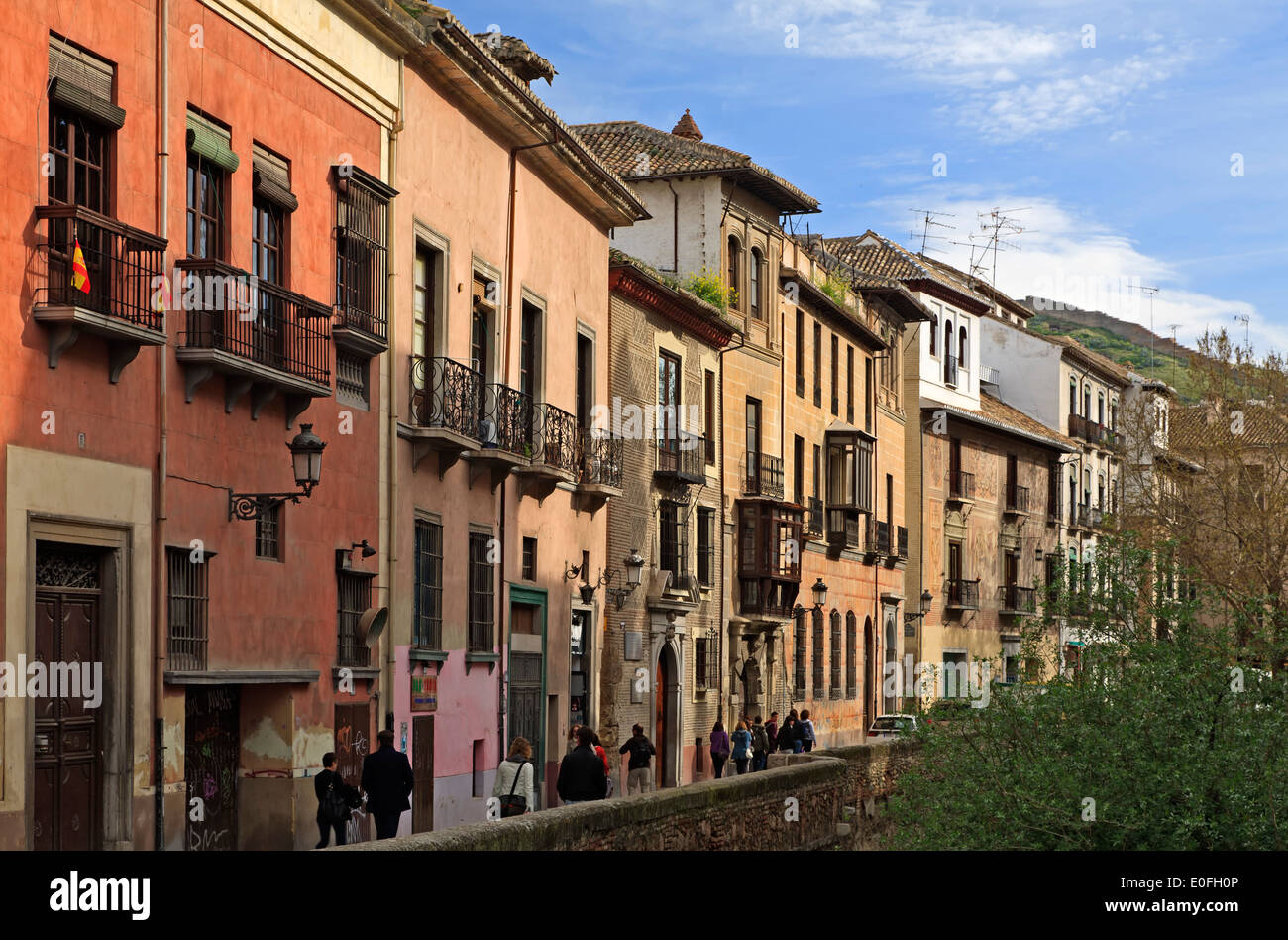 Houses and shops, Granada, Spain Stock Photo Alamy