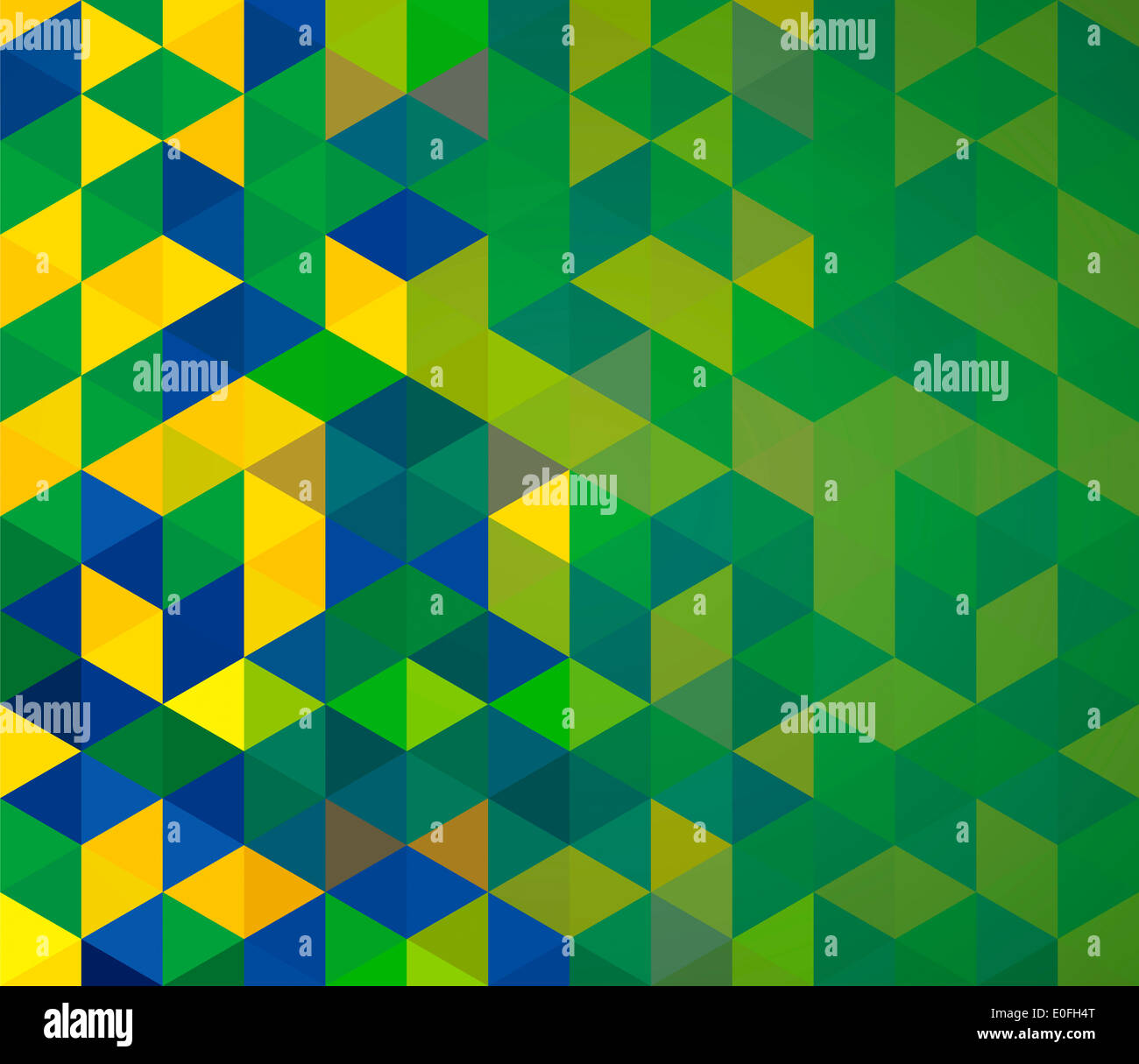 Abstract geometry background with brazil flag colors. Stock Photo