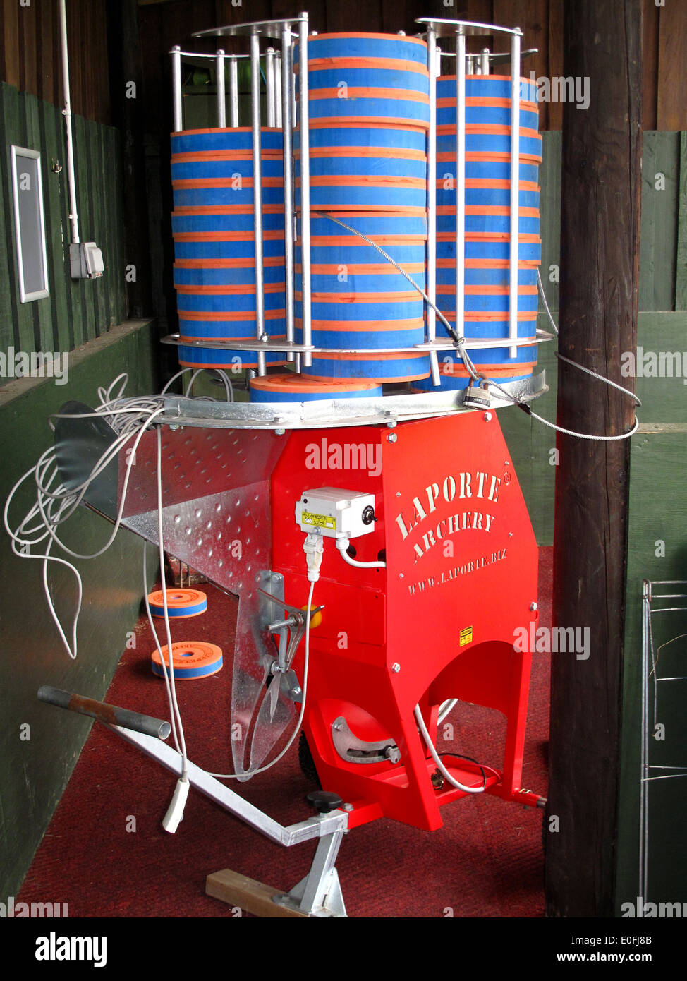 Archery foam target disc thrower Stock Photo Alamy