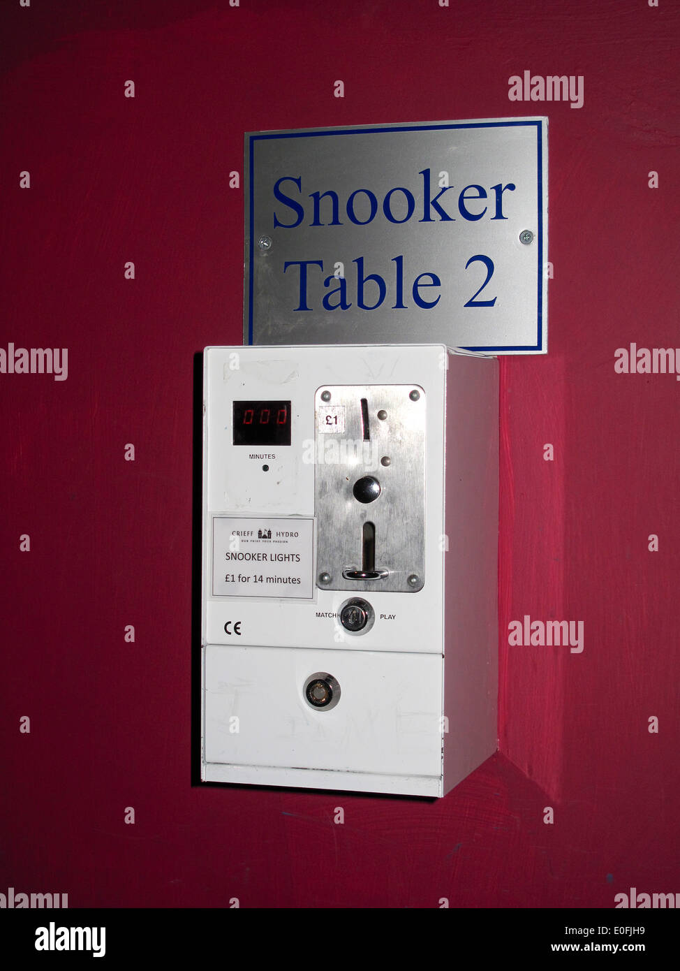 Slot meter for snooker table light Stock Photo