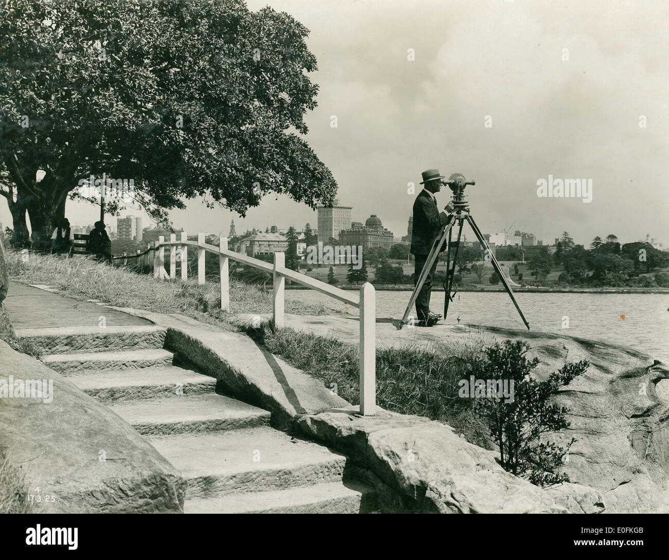 Surveyor Amphlett at Point G [Mrs Macquarie's Point] Stock Photo