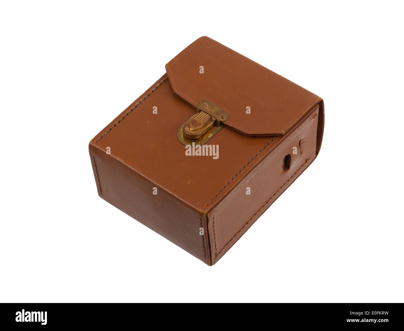 Antique leather bag isolated over white background Stock Photo Alamy