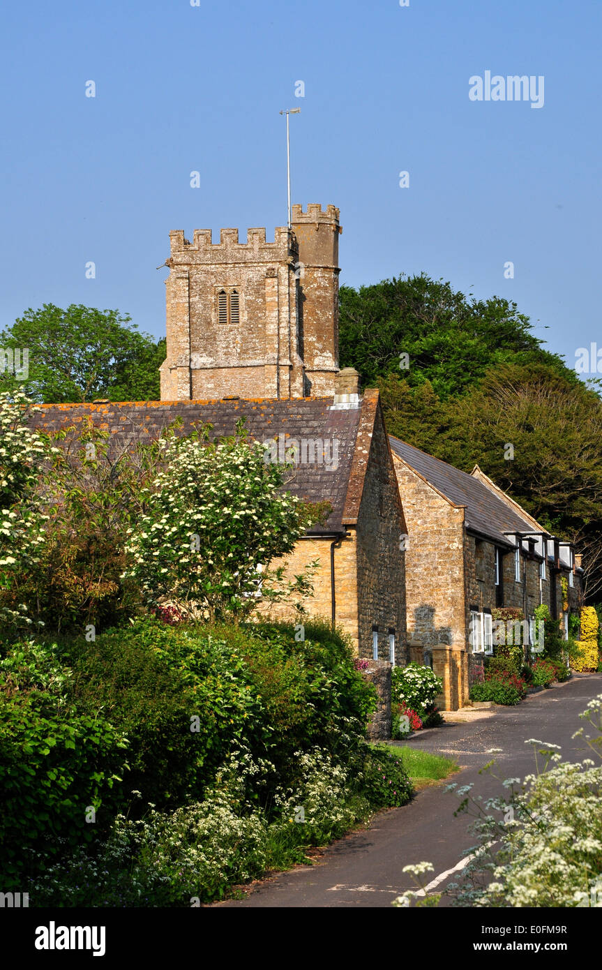 A view of the village of Askerswell, Dorset, in summer UK Stock Photo
