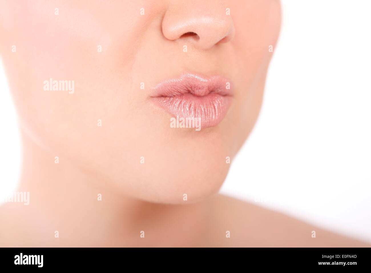 Close-up lips of a young woman Stock Photo