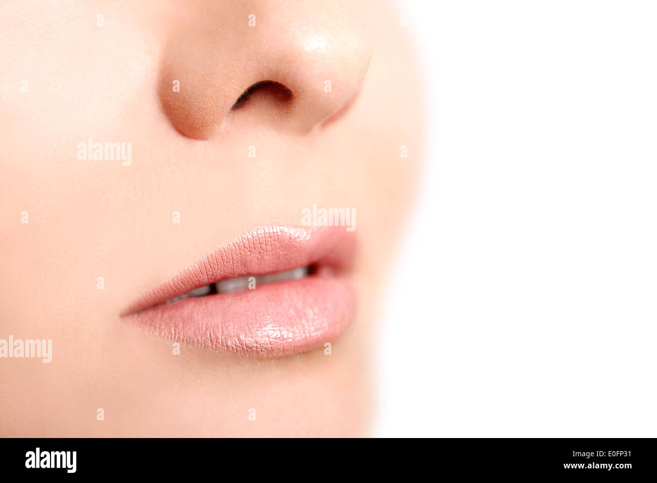 Close-up lips of a young woman Stock Photo