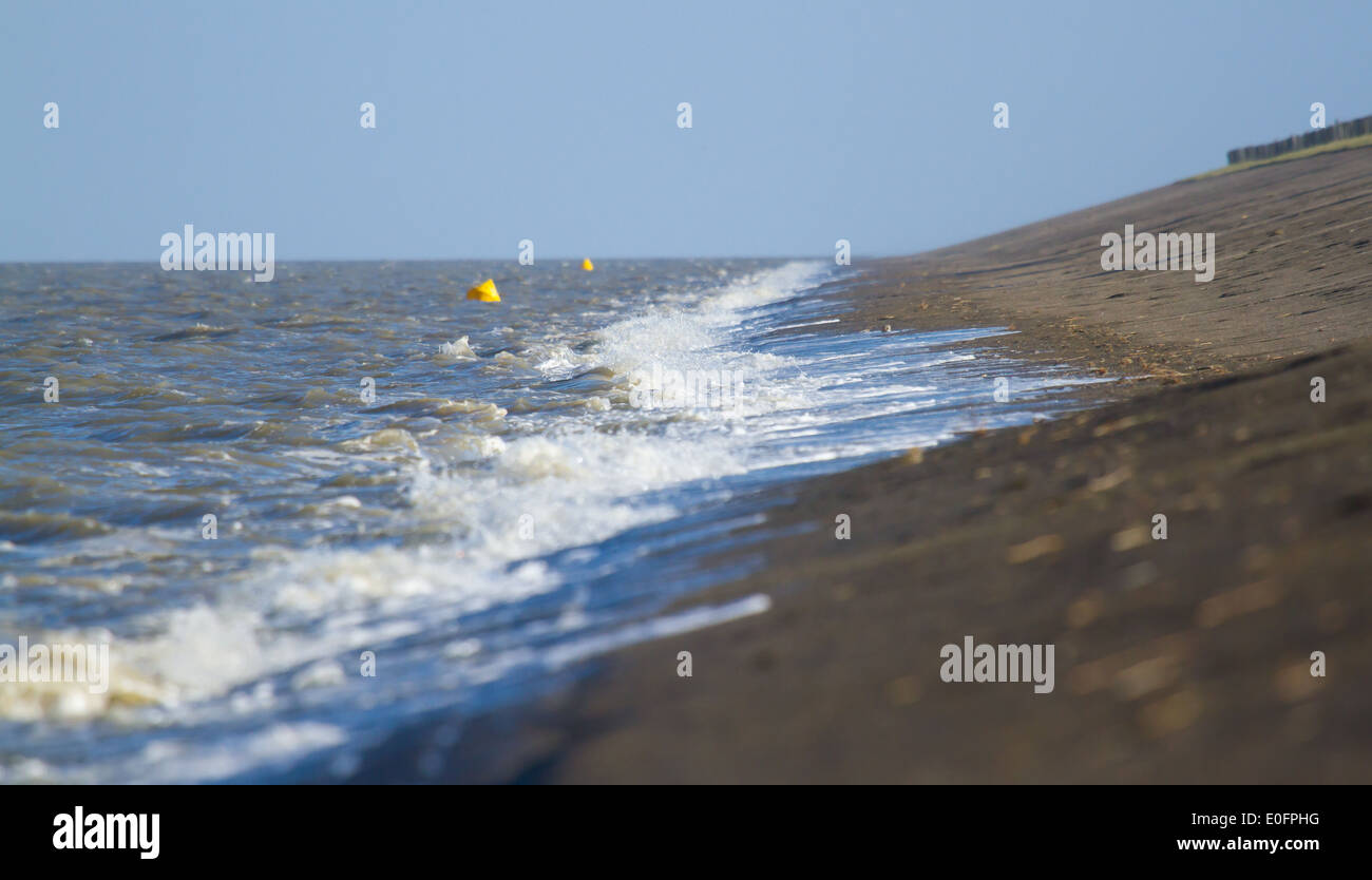 Endless dike in the Netherlands Stock Photo