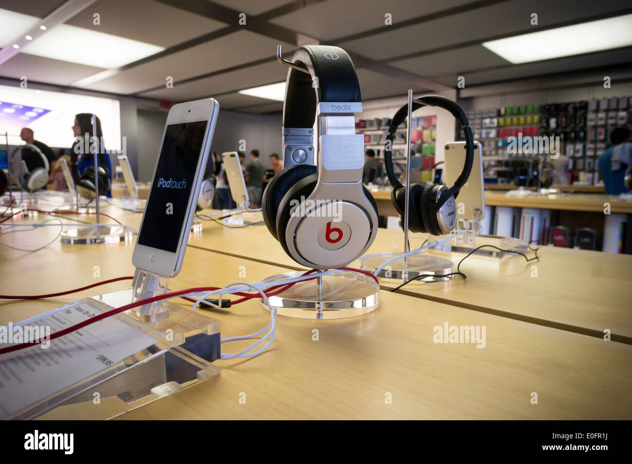 Headphones by Beats Electronics are seen in an Apple store in New York Stock Photo