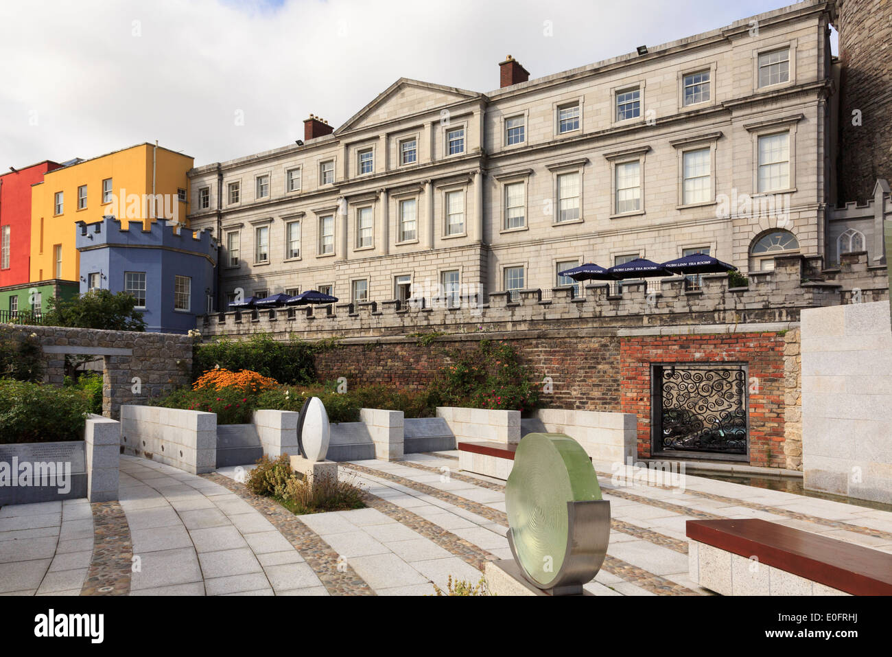 State Apartments of Dublin Castle from the Garda Memorial Garden in Dublin, Republic of Ireland, Eire Stock Photo