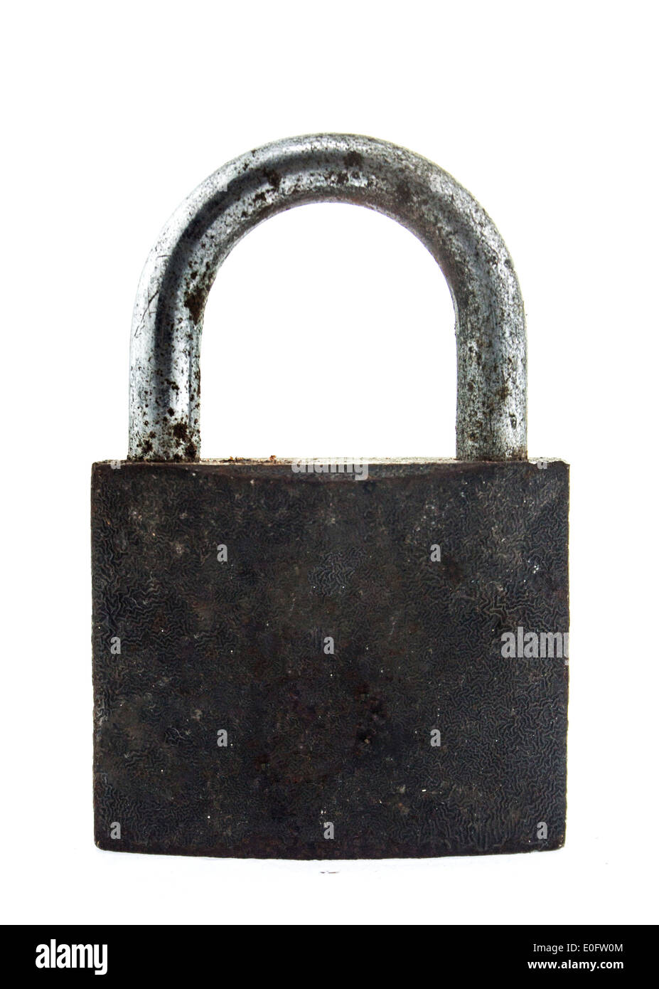 old metal padlock on white background Stock Photo - Alamy